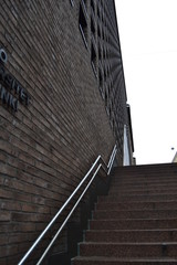 Fototapeta premium brown brick wall and stairs, Helsinki