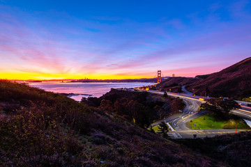 Sunrise over the Golden Gate Bridge