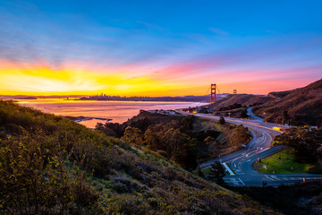 Sunrise over the Golden Gate Bridge