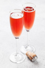Rose champagne glasses