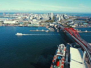 神戸ポートターミナル付近の上空