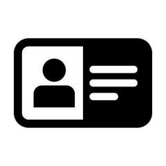 ID card icon vector male user person profile avatar symbol in flat color glyph pictogram illustration