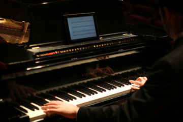 Fototapeta na wymiar playing the piano