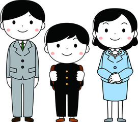 Cute Parent and child in the entrance ceremony