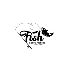 Vintage fishing logo Template