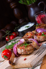 Tasty Lamb chops with mint and rosemary