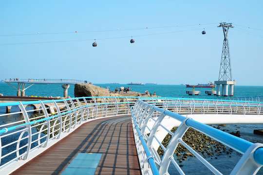 Songdo skywalk in Busan, South Korea