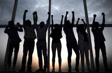 in full growth.happy business team