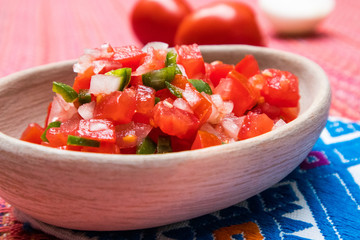 Pico de Gallo Salsa in Bowl in Mexico City