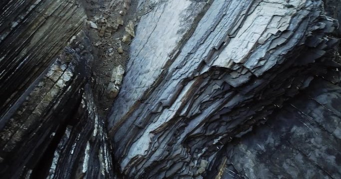 Flysch sedimentary rocks landscape in Zumaia Basque country Spain