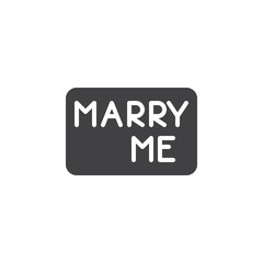 Marry me lettering vector icon. filled flat sign for mobile concept and web design. Marry me typography text for wedding simple solid icon. Symbol, logo illustration. Pixel perfect vector graphics