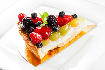 summer tart on the white background