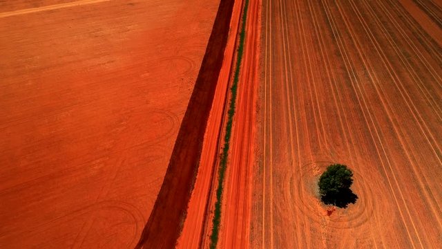 Orange Farm Road, Drone Over Paddock, Country NSW, 4K 