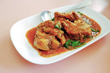 Pork ribs baked with Chinese sauce