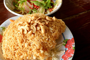 Crispy catfish salad