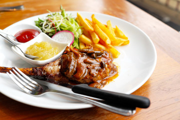 Pork Steak with Apple Sauce