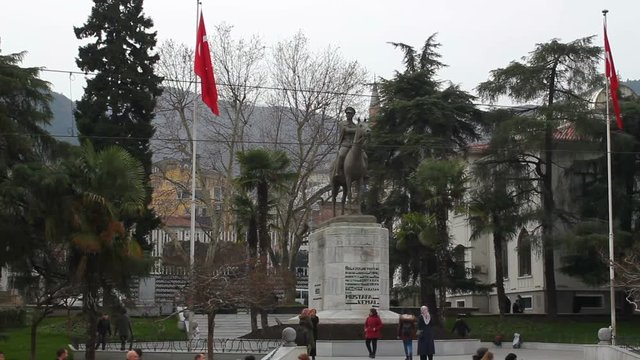Bursa city center, Heykel Square and Ataturk Statue, Turkey