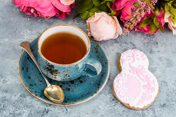 Homemade gingerbread in form of eight for the International Women's Day