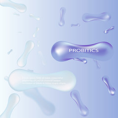 Probiotics bacteria vector illustration. Biology, science background. Medicine and treatment.