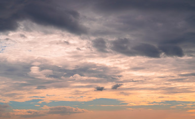 Colorful of sunset on sea scape background