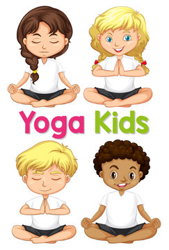 Set of yoga kids