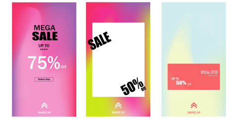 Trendy editable templates for social media stories,backdrop,mobile app,website,flyer,poster with fluid gradient vector