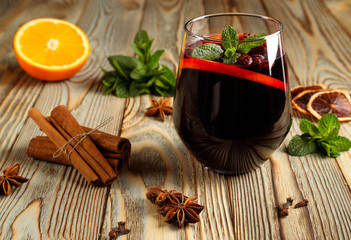 Red wine with spices.