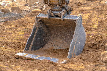 Bucket of an excavator in Utah construction site