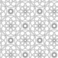 Seamless background. Black geometric print on white background