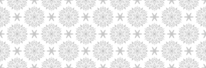 Obraz na płótnie Canvas Floral seamless pattern. Gray and white background