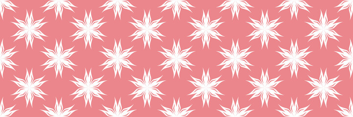 Pink floral seamless background. With white flowers design