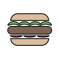 flat burger illustration