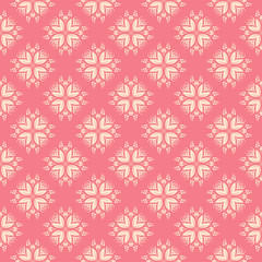 Seamless floral beige pattern on pale pink background