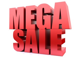 Mega Sale Word ,3D render