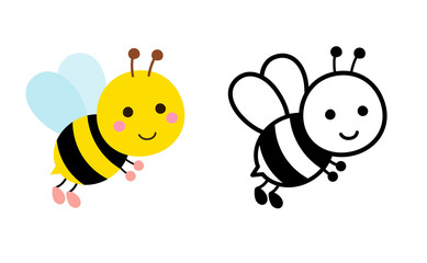 Bee illustration set