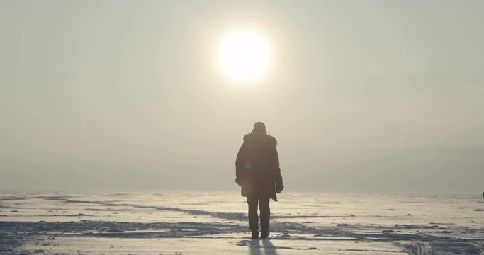 Polar Explorer Comes Back From Sunset