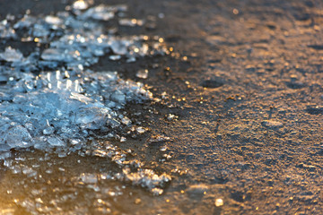 Ice on asphalt