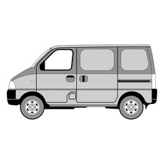  van car, vector illustration
