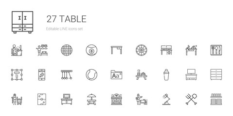 table icons set