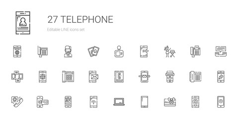 telephone icons set