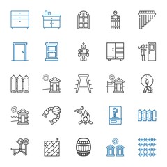 wooden icons set