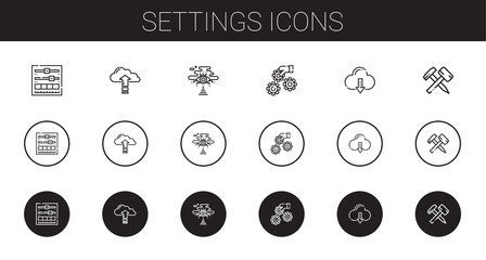 settings icons set