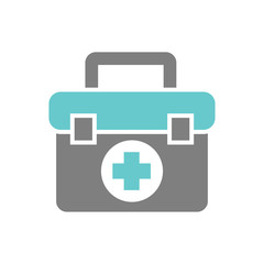 Obraz premium First aid bag icon on white background for graphic and web design, Modern simple vector sign. Internet concept. Trendy symbol for website design web button or mobile app