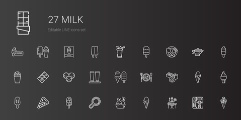 milk icons set