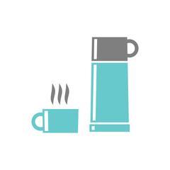 Camping thermos icon on white background for graphic and web design, Modern simple vector sign. Internet concept. Trendy symbol for website design web button or mobile app