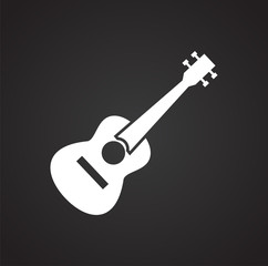 Guitar icon on black background for graphic and web design, Modern simple vector sign. Internet concept. Trendy symbol for website design web button or mobile app