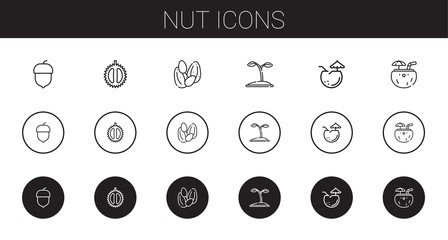 nut icons set