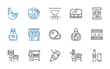 meat icons set