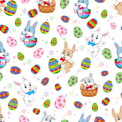 Fototapeta na wymiar seamless pattern Easter bunnies