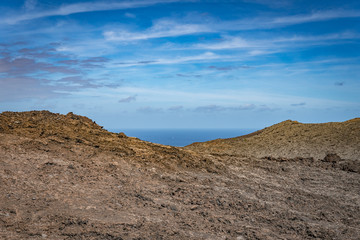 Beautful day in Timanfaya National Park. Lanzarote Island, Canarias, Spain